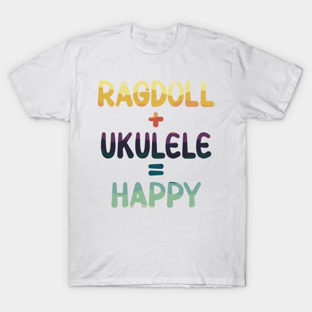 Retro Ukulele Ragdoll Lover Gift For Happy Uke Pet Owner T-Shirt by Art master